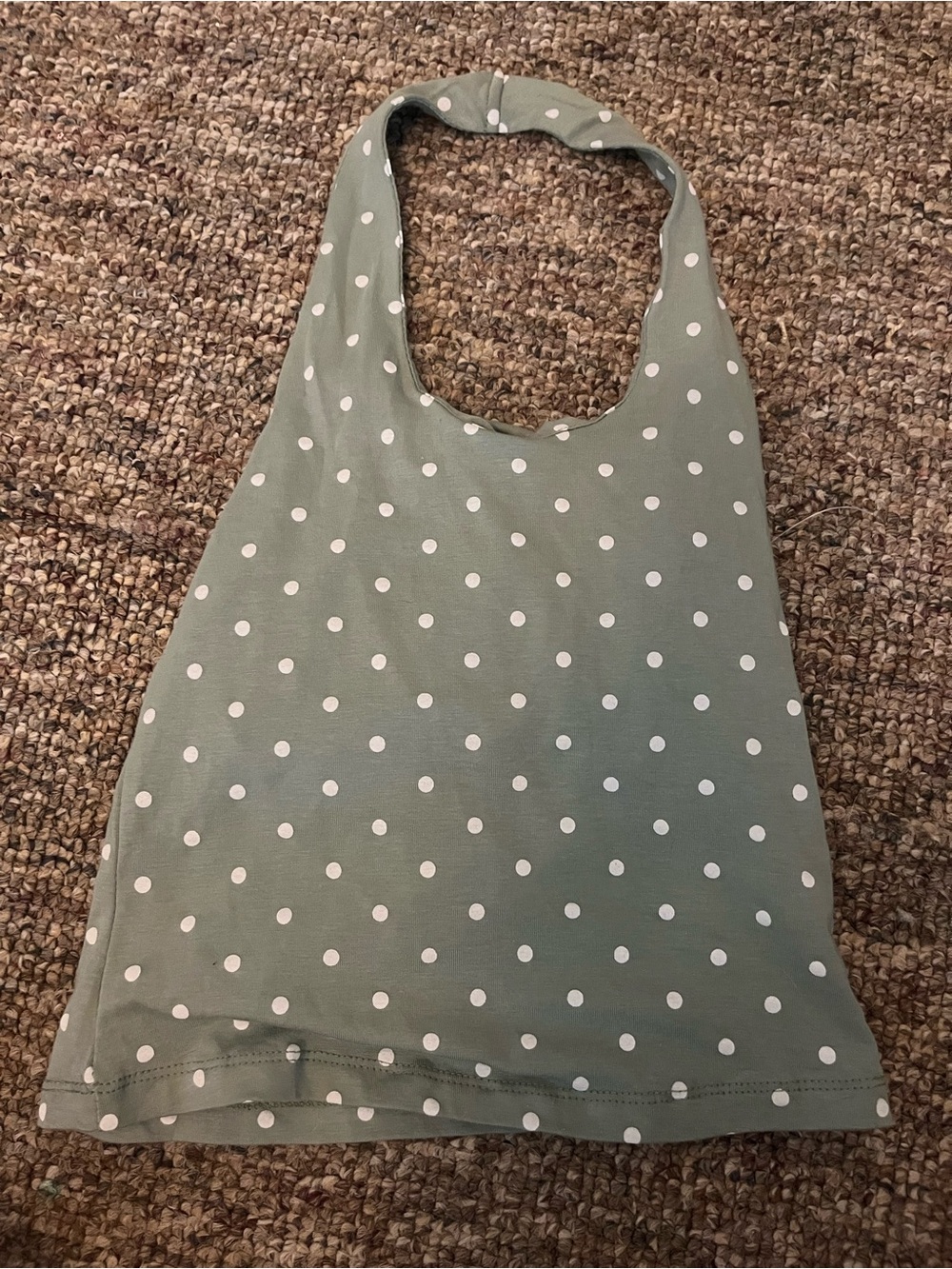 Polka Dot Sage Green Halter Top